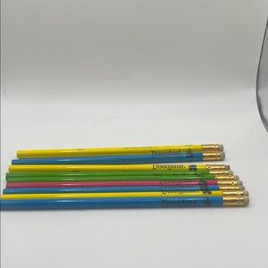 Vintage Disneyland Pencils Set - Blue, Yellow, Green